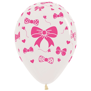 Ballonnen transparant met roze strikjes